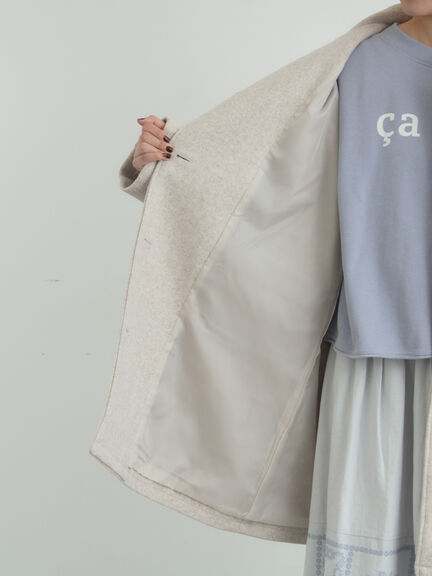 ウールライクスタンドネックコート（チャコールグレー/ピンク/ベージュ/モカ）｜Samansa Mos2（サマンサ モスモス）通販