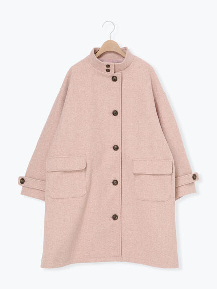 ウールライクスタンドネックコート（チャコールグレー/ピンク/ベージュ/モカ）｜Samansa Mos2（サマンサ モスモス）通販