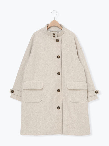 ウールライクスタンドネックコート（チャコールグレー/ピンク/ベージュ/モカ）｜Samansa Mos2（サマンサ モスモス）通販