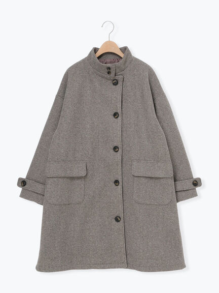 ウールライクスタンドネックコート（チャコールグレー/ピンク/ベージュ/モカ）｜Samansa Mos2（サマンサ モスモス）通販