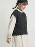 クロシェ風配色ニットベスト（オフホワイト/ブラック/ベージュ）｜Samansa Mos2（サマンサ モスモス）通販