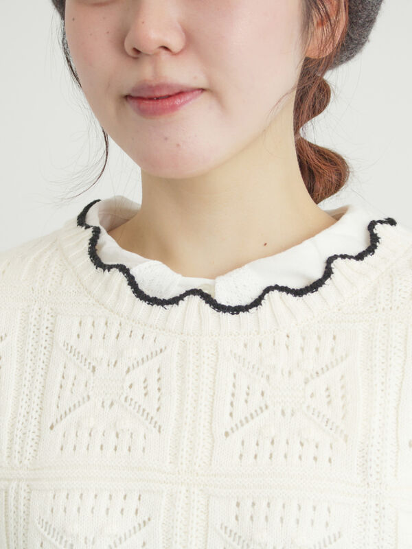 ♡購入者さま♡慈雨トップス　ニットベスト セール】 【マシンウォッシャブル】ニットベスト（モカ/キナリ