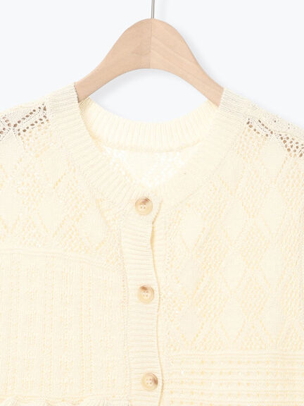 前後2WAYパッチワークニットベスト（チャコールグレー/グリーン/キナリ）｜Samansa Mos2（サマンサ モスモス）通販