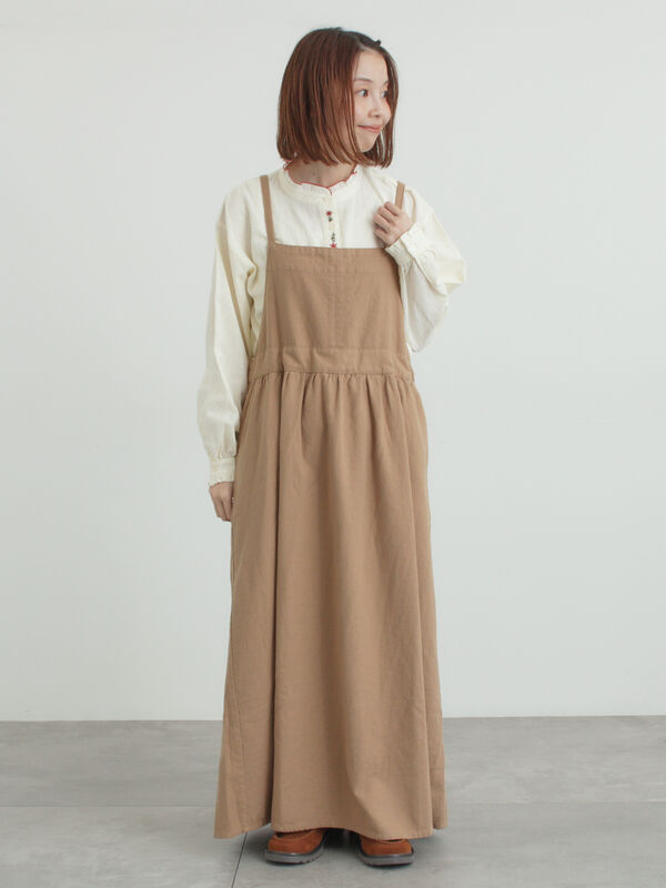 エプロンジャンパースカート（チャコールグレー/ベージュ/キャメル）｜Samansa Mos2（サマンサ モスモス）通販