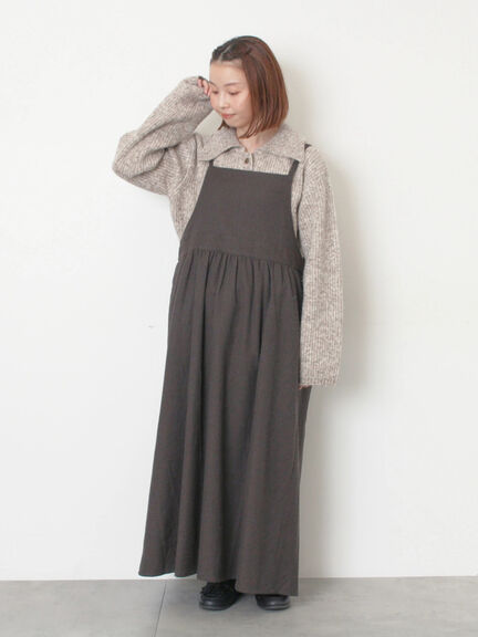 エプロンジャンパースカート（チャコールグレー/ベージュ/キャメル）｜Samansa Mos2（サマンサ モスモス）通販