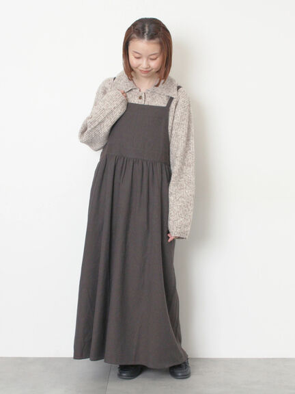 エプロンジャンパースカート（チャコールグレー/ベージュ/キャメル）｜Samansa Mos2（サマンサ モスモス）通販