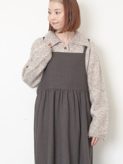 エプロンジャンパースカート（チャコールグレー/ベージュ/キャメル）｜Samansa Mos2（サマンサ モスモス）通販