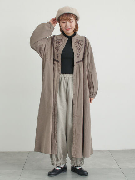 【S/Mサイズ】切替配色刺繍ワンピース（ブラック/ベージュ/モカ）｜Samansa Mos2（サマンサ モスモス）通販