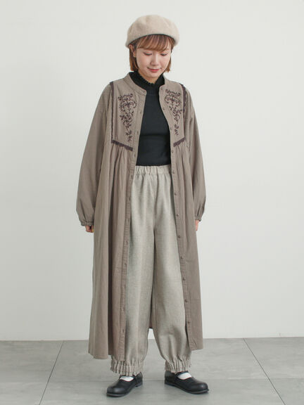 【S/Mサイズ】切替配色刺繍ワンピース（ブラック/ベージュ/モカ）｜Samansa Mos2（サマンサ モスモス）通販