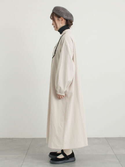 【S/Mサイズ】切替配色刺繍ワンピース（ブラック/ベージュ/モカ）｜Samansa Mos2（サマンサ モスモス）通販