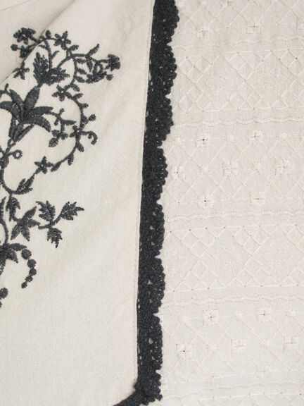 【S/Mサイズ】切替配色刺繍ワンピース（ブラック/ベージュ/モカ）｜Samansa Mos2（サマンサ モスモス）通販