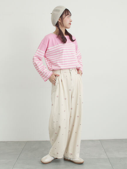 パネルボーダーバスクシャツ（グレー/ブラック/ピンク/イエロー）｜Samansa Mos2（サマンサ モスモス）通販