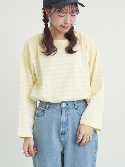 パネルボーダーバスクシャツ（グレー/ブラック/ピンク/イエロー）｜Samansa Mos2（サマンサ モスモス）通販