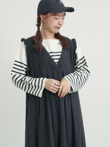 パネルボーダーバスクシャツ（グレー/ブラック/ピンク/イエロー）｜Samansa Mos2（サマンサ モスモス）通販