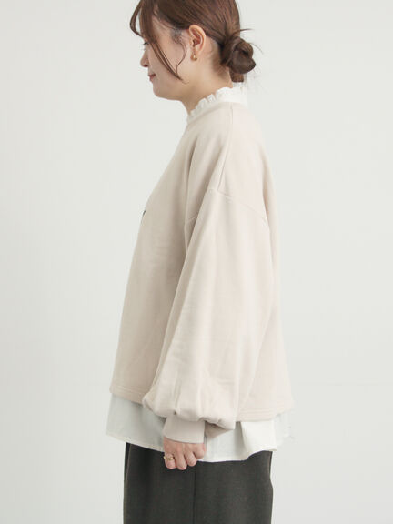 クロスステッチフラワー刺繍スウェット（オレンジ/ダークブラウン/キナリ）｜Samansa Mos2（サマンサ モスモス）通販