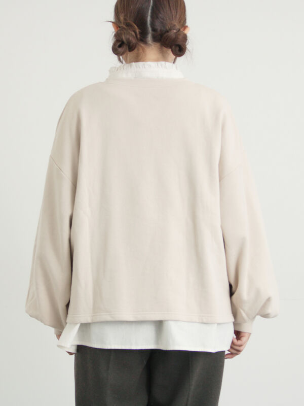 セール】 クロスステッチフラワー刺繍スウェット（オレンジ/ダーク