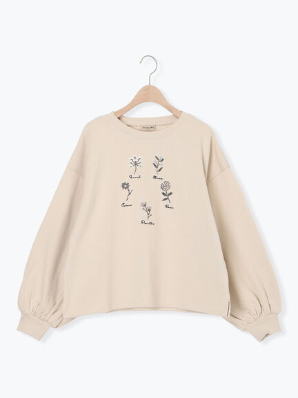 クロスステッチフラワー刺繍スウェット（オレンジ/ダークブラウン/キナリ）｜Samansa Mos2（サマンサ モスモス）通販