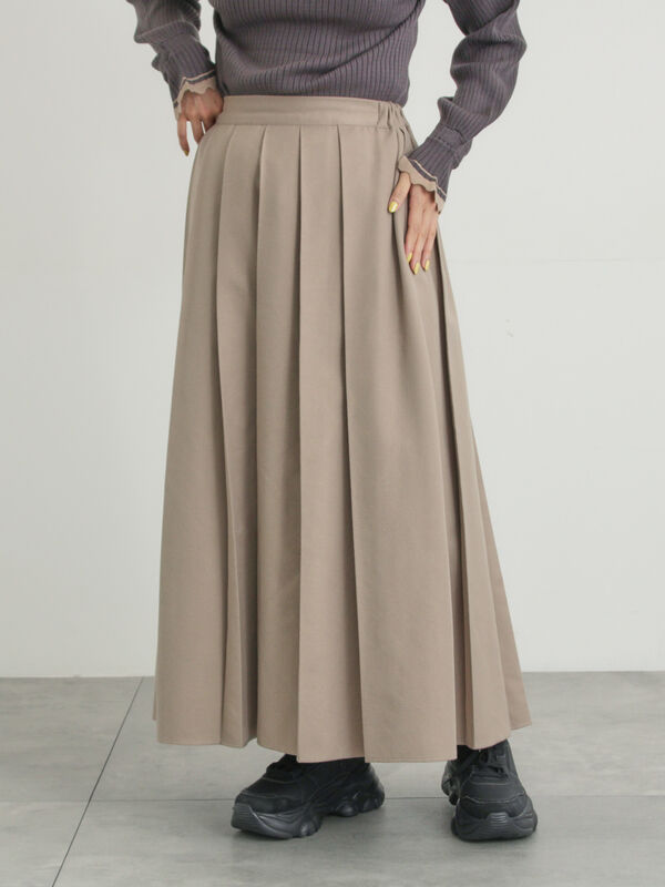 【帯電防止裏地】柄アソートプリーツスカート（ベージュ）｜Samansa Mos2（サマンサ モスモス）通販