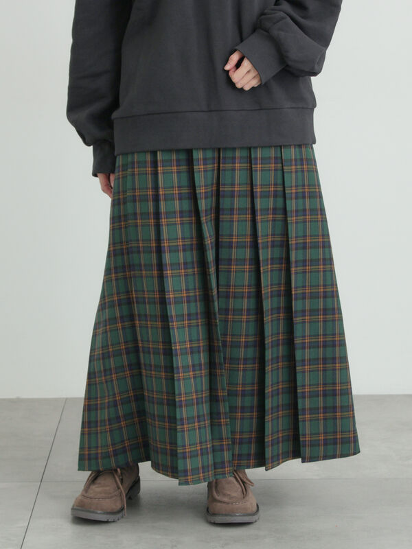 【帯電防止裏地】柄アソートプリーツスカート（グリーン）｜Samansa Mos2（サマンサ モスモス）通販