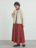 【帯電防止裏地】柄アソートプリーツスカート（チャコールグレー/レッド/ベージュ/グリーン）｜Samansa Mos2（サマンサ モスモス）通販