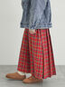 【帯電防止裏地】柄アソートプリーツスカート（チャコールグレー/レッド/ベージュ/グリーン）｜Samansa Mos2（サマンサ モスモス）通販