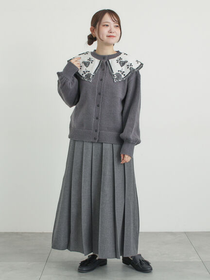 【帯電防止裏地】柄アソートプリーツスカート（チャコールグレー/レッド/ベージュ/グリーン）｜Samansa Mos2（サマンサ モスモス）通販