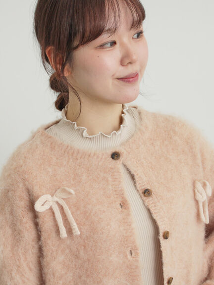 リボン付きニットカーディガン（グレー/オレンジ/キナリ）｜Samansa Mos2（サマンサ モスモス）通販