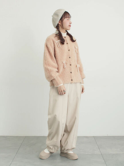 リボン付きニットカーディガン（グレー/オレンジ/キナリ）｜Samansa Mos2（サマンサ モスモス）通販