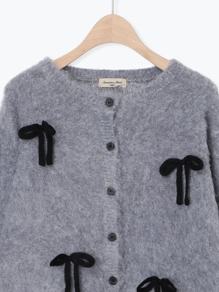 リボン付きニットカーディガン（グレー/オレンジ/キナリ）｜Samansa Mos2（サマンサ モスモス）通販