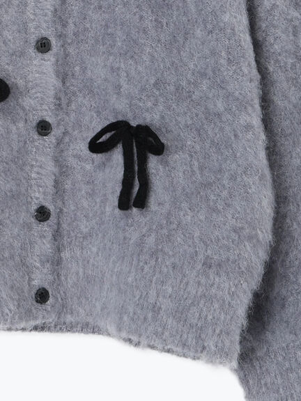 リボン付きニットカーディガン（グレー/オレンジ/キナリ）｜Samansa Mos2（サマンサ モスモス）通販