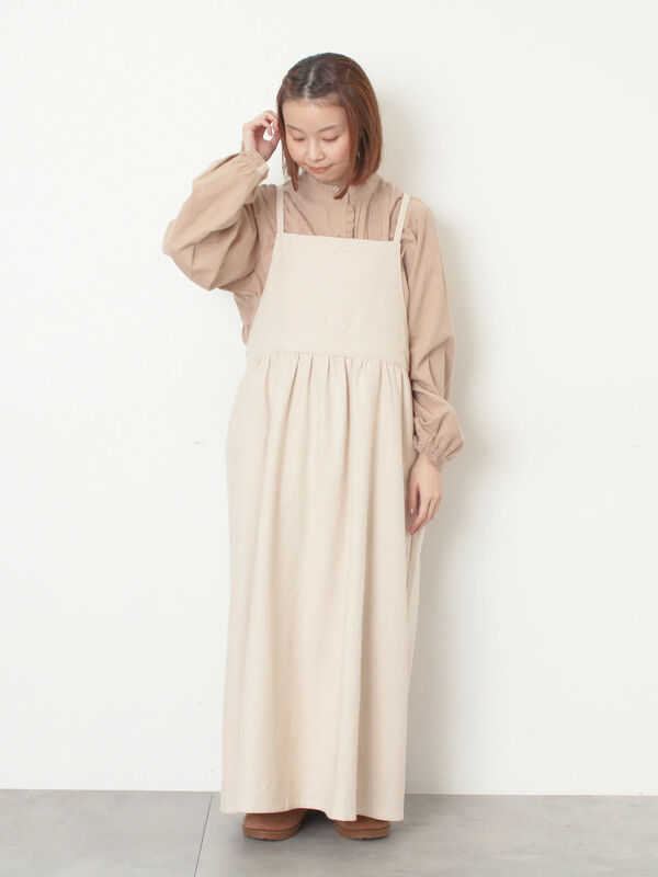 セール】 フリルバンドカラーブラウス（グレー/ブラック/モカ/キナリ