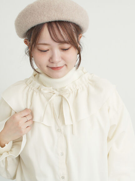 フリル襟ブラウス（ブラック/サックスブルー/キナリ）｜Samansa Mos2（サマンサ モスモス）通販