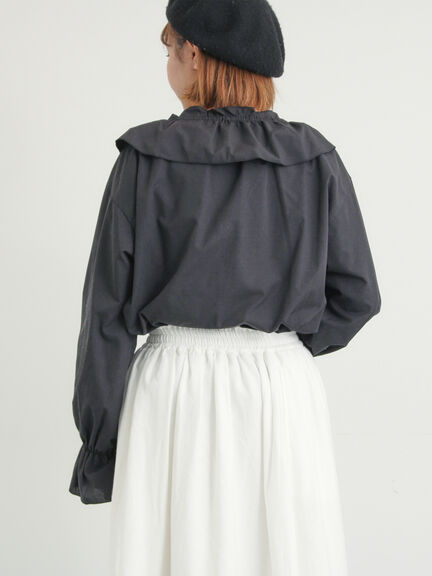 フリル襟ブラウス（ブラック/サックスブルー/キナリ）｜Samansa Mos2（サマンサ モスモス）通販