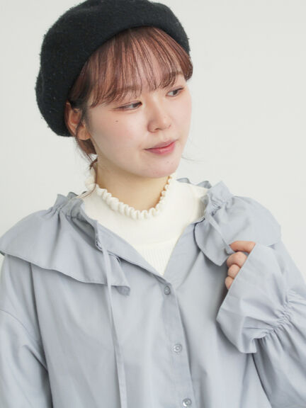 フリル襟ブラウス（ブラック/サックスブルー/キナリ）｜Samansa Mos2（サマンサ モスモス）通販