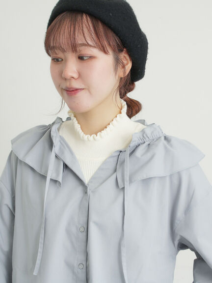 フリル襟ブラウス（ブラック/サックスブルー/キナリ）｜Samansa Mos2（サマンサ モスモス）通販