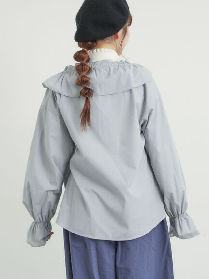 フリル襟ブラウス（ブラック/サックスブルー/キナリ）｜Samansa Mos2（サマンサ モスモス）通販