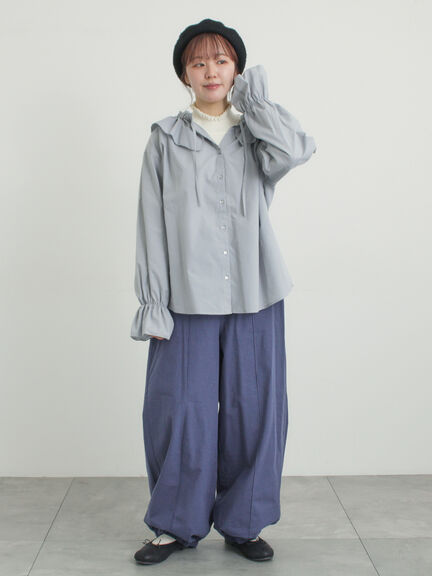 フリル襟ブラウス（ブラック/サックスブルー/キナリ）｜Samansa Mos2（サマンサ モスモス）通販