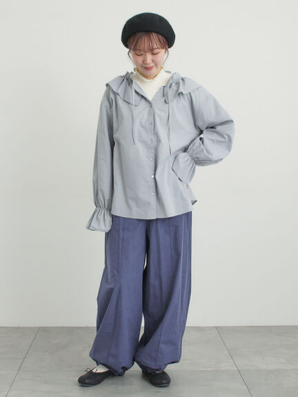 フリル襟ブラウス（ブラック/サックスブルー/キナリ）｜Samansa Mos2（サマンサ モスモス）通販