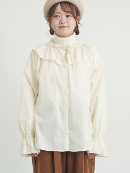 フリル襟ブラウス（ブラック/サックスブルー/キナリ）｜Samansa Mos2（サマンサ モスモス）通販