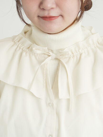 フリル襟ブラウス（ブラック/サックスブルー/キナリ）｜Samansa Mos2（サマンサ モスモス）通販