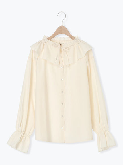 フリル襟ブラウス（ブラック/サックスブルー/キナリ）｜Samansa Mos2（サマンサ モスモス）通販