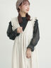 【Cross×Linen】肩フリル前後2WAYジャンパースカート（ブラック/ベージュ）｜Samansa Mos2（サマンサ モスモス）通販