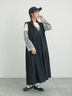 【Cross×Linen】肩フリル前後2WAYジャンパースカート（ブラック/ベージュ）｜Samansa Mos2（サマンサ モスモス）通販