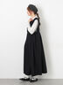 【Cross×Linen】肩フリル前後2WAYジャンパースカート（ブラック/ベージュ）｜Samansa Mos2（サマンサ モスモス）通販