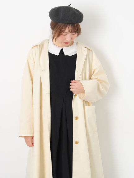 【Cross×Linen】肩フリル前後2WAYジャンパースカート（ブラック/ベージュ）｜Samansa Mos2（サマンサ モスモス）通販