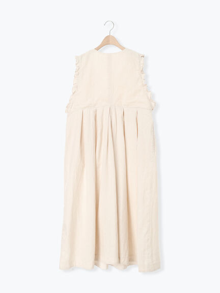 【Cross×Linen】肩フリル前後2WAYジャンパースカート（ブラック/ベージュ）｜Samansa Mos2（サマンサ モスモス）通販