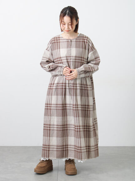 【Cross×Linen】ギャザーワンピース（レッド/ベージュ/モカ/イエロー/グリーン）｜Samansa Mos2（サマンサ モスモス）通販