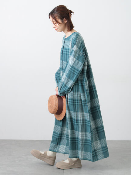 【Cross×Linen】ギャザーワンピース（レッド/ベージュ/モカ/イエロー/グリーン）｜Samansa Mos2（サマンサ モスモス）通販