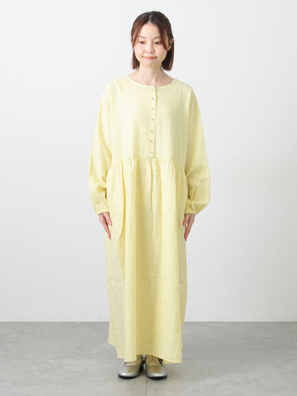 【Cross×Linen】ギャザーワンピース（レッド/ベージュ/モカ/イエロー/グリーン）｜Samansa Mos2（サマンサ モスモス）通販