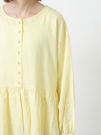 【Cross×Linen】ギャザーワンピース（レッド/ベージュ/モカ/イエロー/グリーン）｜Samansa Mos2（サマンサ モスモス）通販
